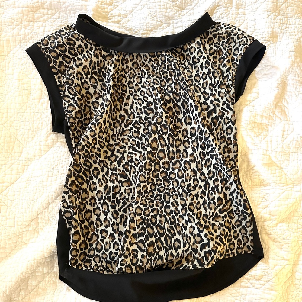 Leopard Print Blouse size M
